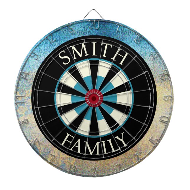 Personalisiert Black Blue Dart Board Dartscheibe (vorne)