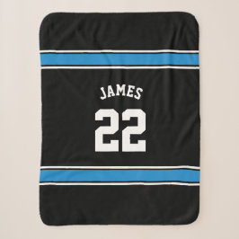 Personalisiert Black Blue Jersey Novelty Sport Sherpadecke