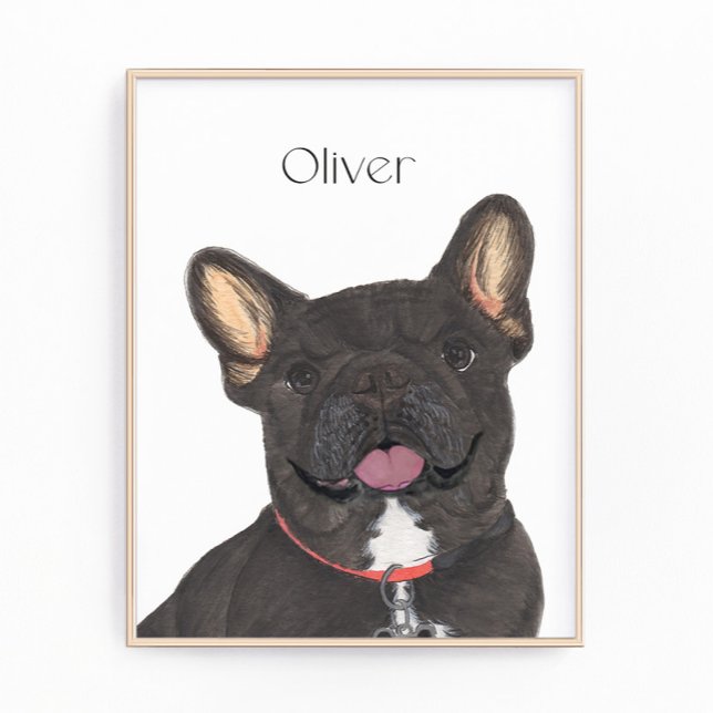Personalisiert Black Brindle Frenchie French Bulld Fotodruck (Von Creator hochgeladen)