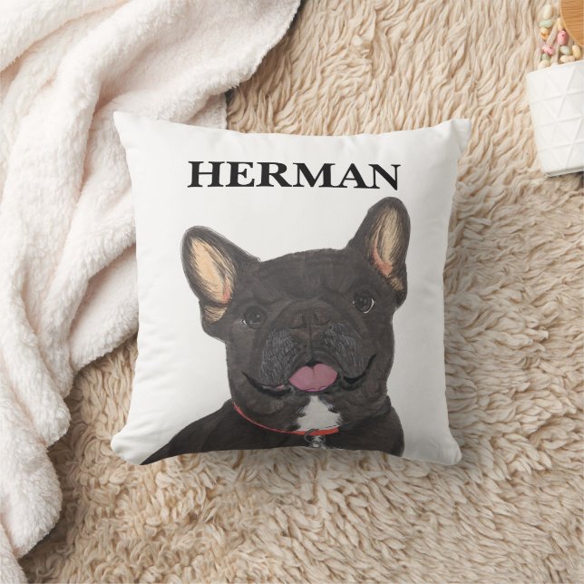 Personalisiert Black Brindle Frenchie French Bulld Kissen (Decke)