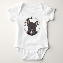 Personalisiert Black Brindle White French Bulldog Baby Strampler
