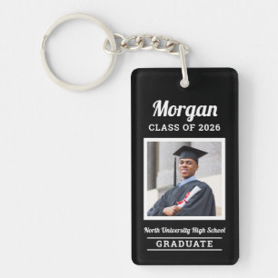 Personalisiert Black Class of 2022 Abschluss Foto Schlüsselanhänger