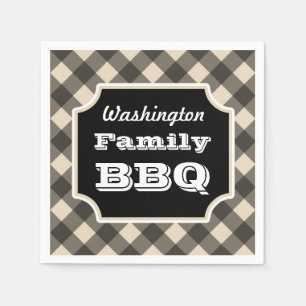 Personalisiert Black Gingham Napkins Serviette