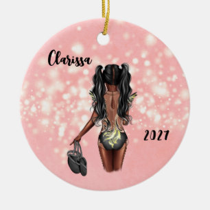 Personalisiert Black Girl Kinder Tanz Keramik Ornament