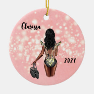 Personalisiert Black Girl Kinder Tanz Keramik Ornament