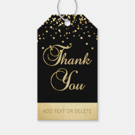 Personalisiert Black Gold Confetti DANK IHNEN Geschenkanhänger