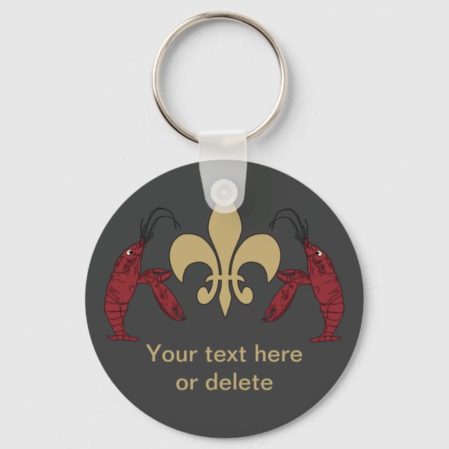 Personalisiert Black Gold Lilie Crawfish Schlüsselanhänger (Vorderseite)
