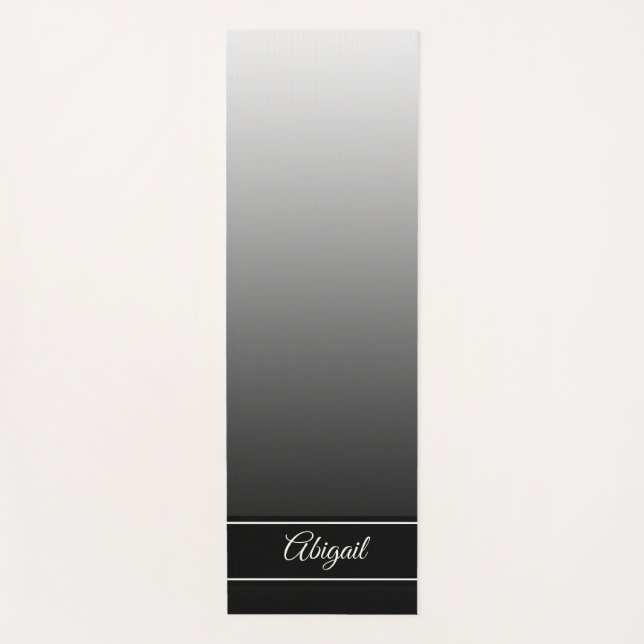 Personalisiert Black Gradient Mandala Zen Yoga Mat Yogamatte (Vorderseite)