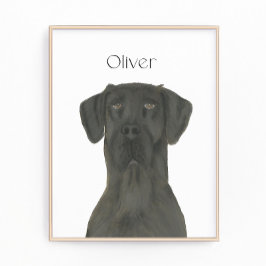 Personalisiert Black Great Dane Art Fotodruck