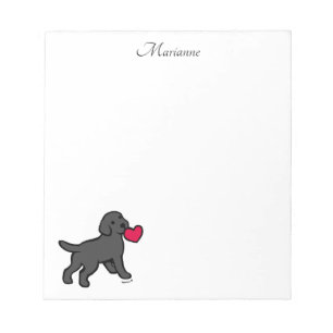Personalisiert Black Labrador Puppy and Heart Notizblock
