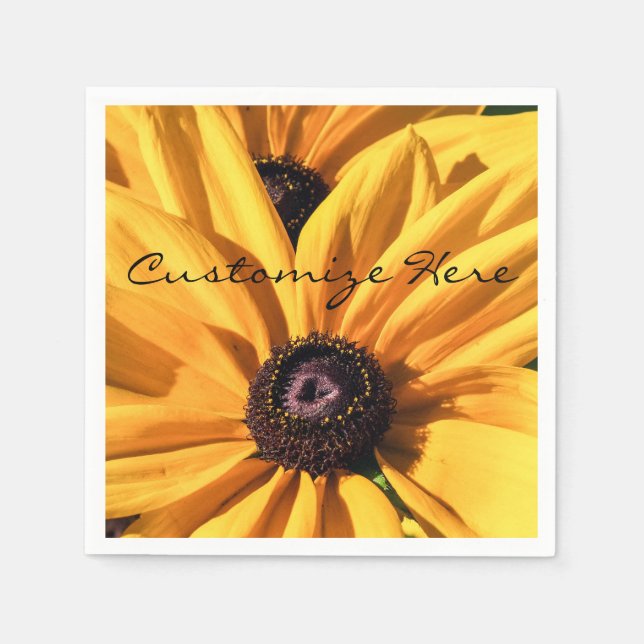 Personalisiert Black Mit Augen Susan Paper Napkin Serviette (Vorderseite)