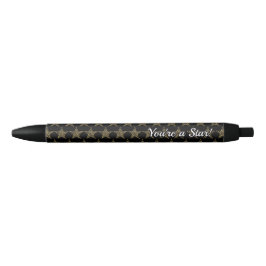 Personalisiert | BLACK mit | Gold Stars Kugelschreiber