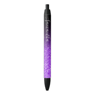 Personalisiert Black Ombre Imitate Violet Glitzer Kugelschreiber