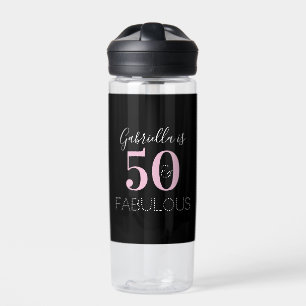 Personalisiert Black Pink 50. Geburtstagsparty Gef Trinkflasche