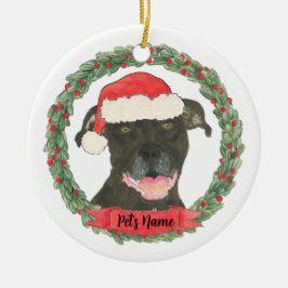 Personalisiert Black Pitbull Staffy Keramik Ornament
