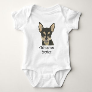 Personalisiert Black Tan Chihuahua Dog Baby Strampler