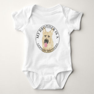 Personalisiert Black & Tan German Shepherd Baby Strampler
