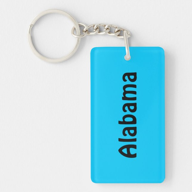 Personalisiert Black und Aqua Blue Schlüsselanhänger (Vorderseite)
