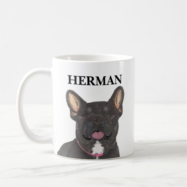 Personalisiert Black und Tan Frenchie French Bulld Kaffeetasse (Links)