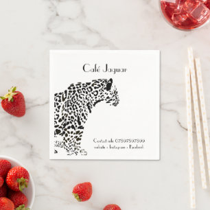 Personalisiert Black & White Jaguar Business Napki Serviette