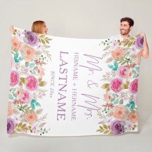 Personalisiert Blanket mit Blume Fleecedecke