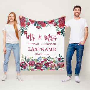 Personalisiert Blanket mit Blume Fleecedecke