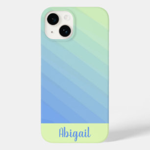 Personalisiert Blau-Gelb Ombre Gradient Case-Mate iPhone 14 Hülle