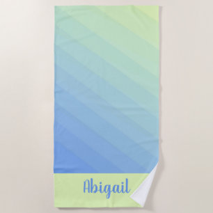 Personalisiert Blau-Gelb Ombre Gradient Strandtuch