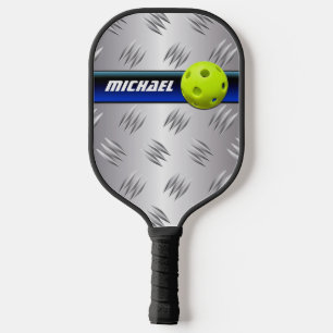 Personalisiert Blau, IMITATE Silber Diamantplatte Pickleball Schläger