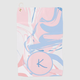 Personalisiert Blau-weißer rosa Marmor Swirl Abstr Golfhandtuch