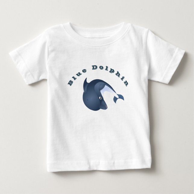 Personalisiert-Blaue Dolphin Baby T-shirt (Vorderseite)