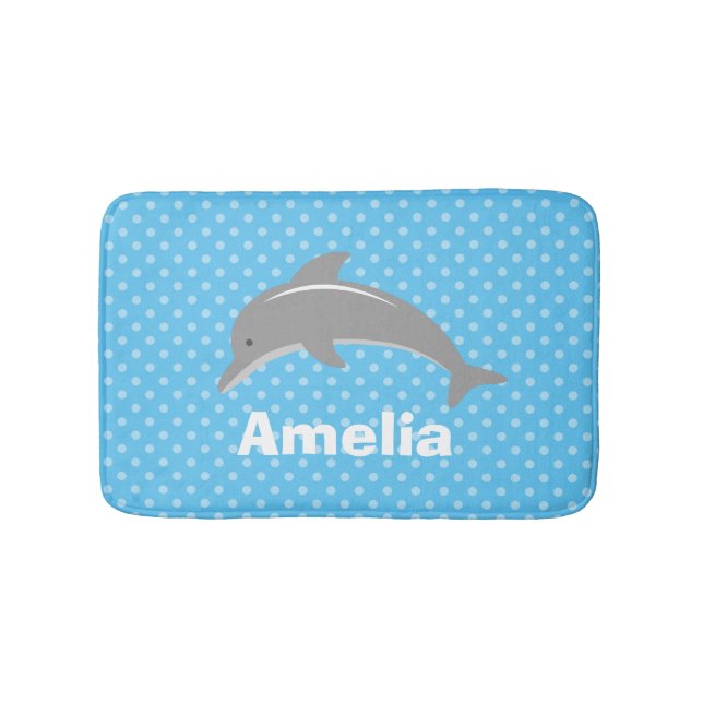 Personalisiert-blaue Kids Badematte mit niedlichem (Vorderseite)