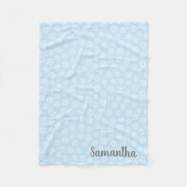 Personalisiert-Blaue Schneeflocke Fleecedecke