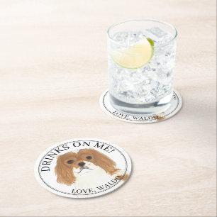 Personalisiert Blenheim Cavalier King Charles Span Runder Pappuntersetzer