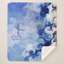 Personalisiert Blue Abstrakt Circles Sherpa Blanke