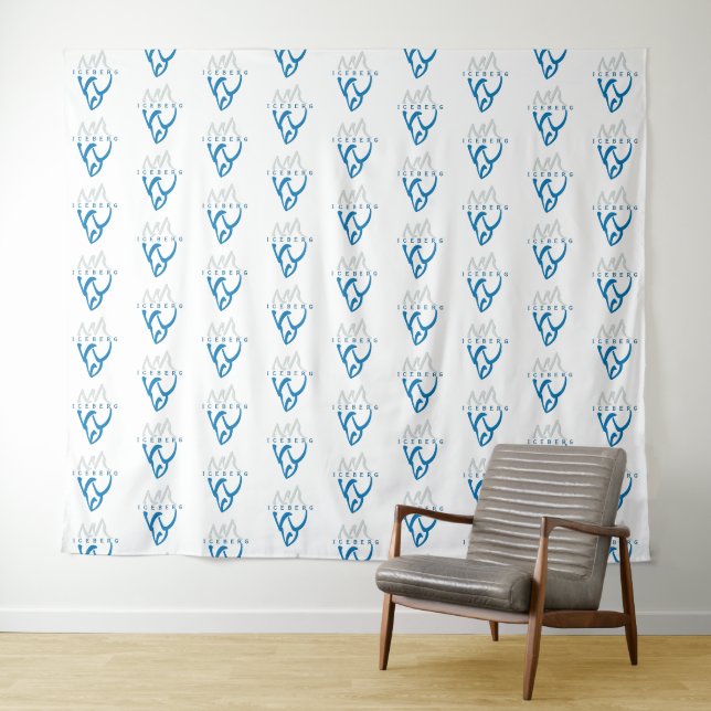 Personalisiert Blue Abstrakt Iceberg Inspiration Wandteppich (Beispiel (Horizontal))