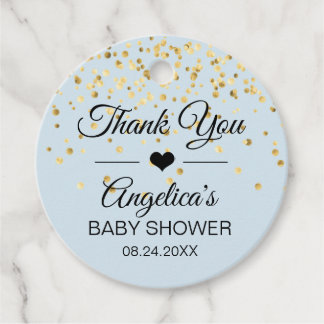 Personalisiert Blue and Gold Bridal Baby Dusche Geschenkanhänger