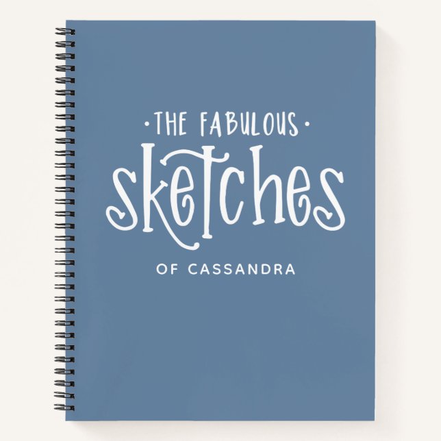 Personalisiert Blue Artist Sketchbook Notizbuch (Vorderseite)