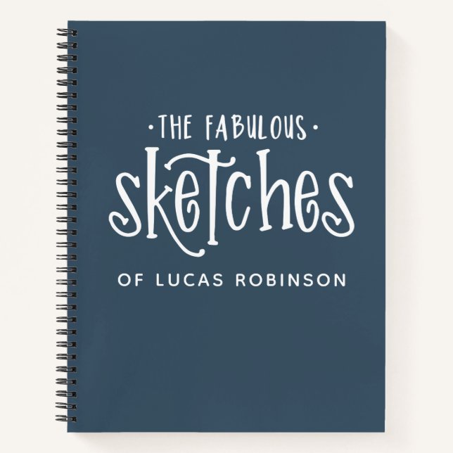 Personalisiert Blue Artist Sketchbook Notizbuch (Vorderseite)