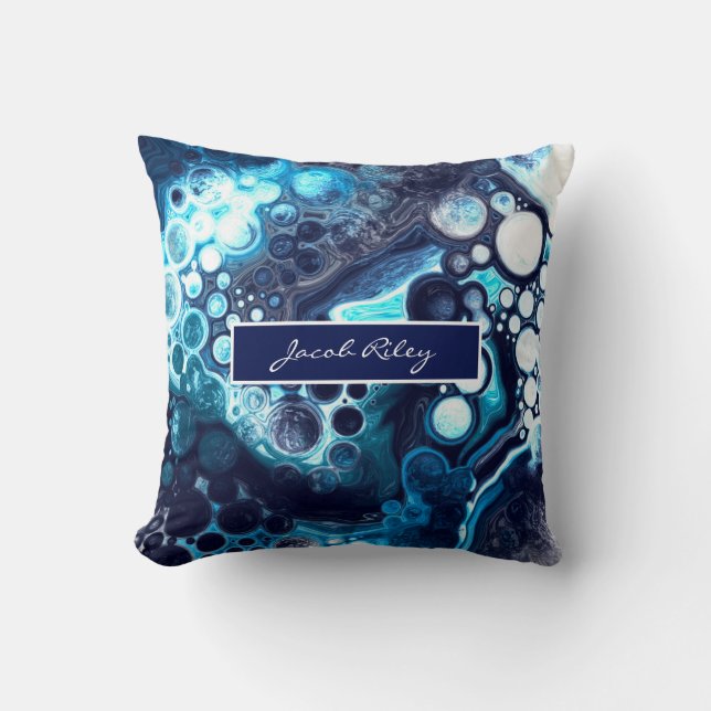 Personalisiert Blue Baby Baby Baby Kissen (Vorderseite)