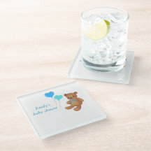 Personalisiert Blue Baby Dusche Untersetzer - Foto
