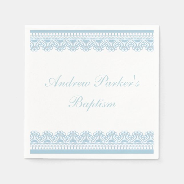 Personalisiert Blue Baptisse/Baby Dusche Napkins Serviette (Vorderseite)