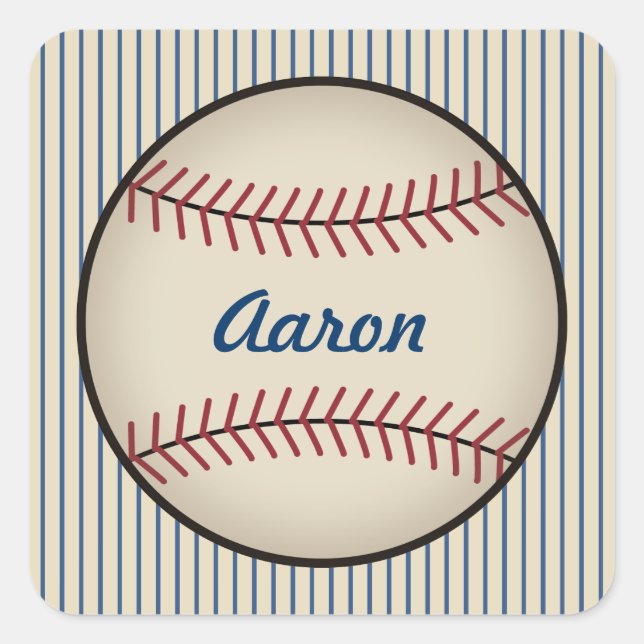 Personalisiert Blue Baseball Stickers (Vorderseite)