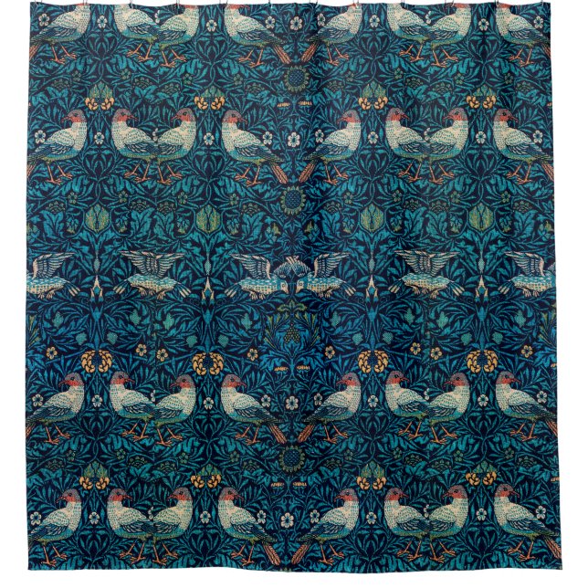 Personalisiert Blue Bird William Morris  Duschvorhang (Vorderseite)