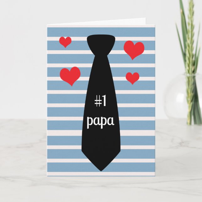 Personalisiert Blue Black Krawatte #1 Papa Vaterta Karte (Vorderseite)