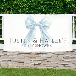 Personalisiert Blue Bow Girl Coquette Babydusche Banner