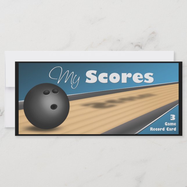 Personalisiert Blue Bowling Score Cards (Vorderseite)