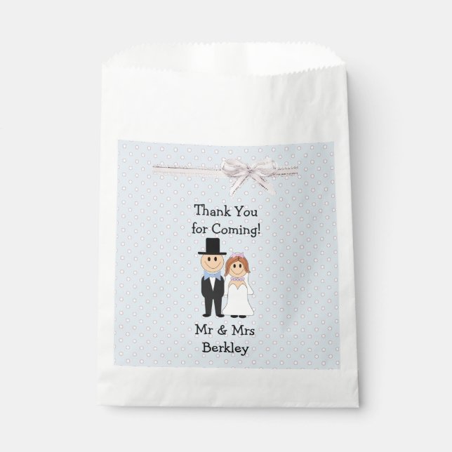 Personalisiert Blue Bridge & Groom Candy Bags Geschenktütchen (Vorderseite)