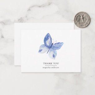 Personalisiert Blue Butterfly Vielen Dank Mitteilungskarte