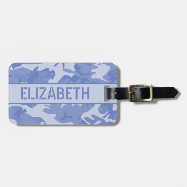 Personalisiert Blue Camouflage Gepäckanhänger (Vorderseite horizontal)